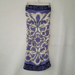 Nicole Miller Collection Silk Blend Strapless Dress Blue Cream Black Size 6 New